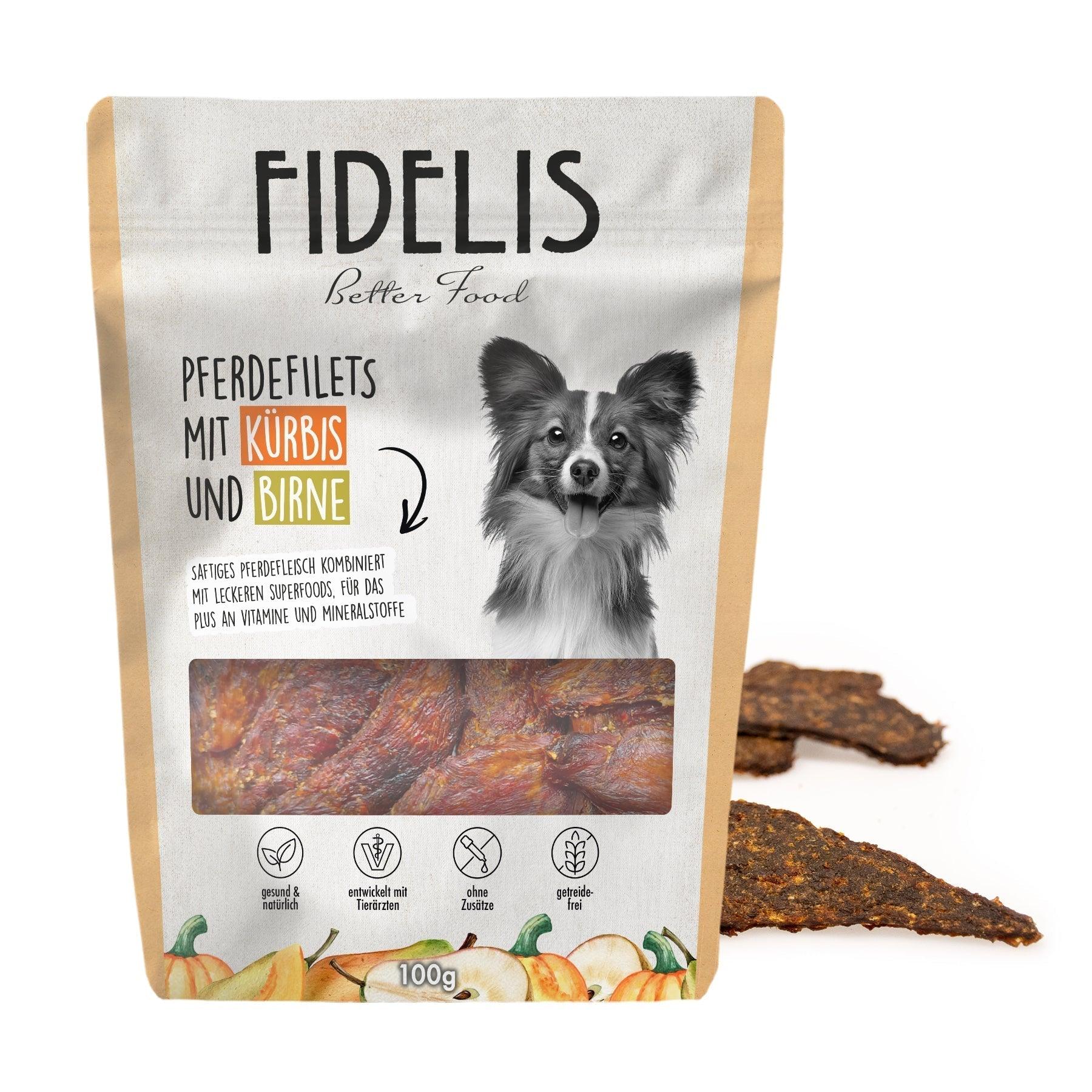 Pferdefilets mit Kürbis und Birne (100g)