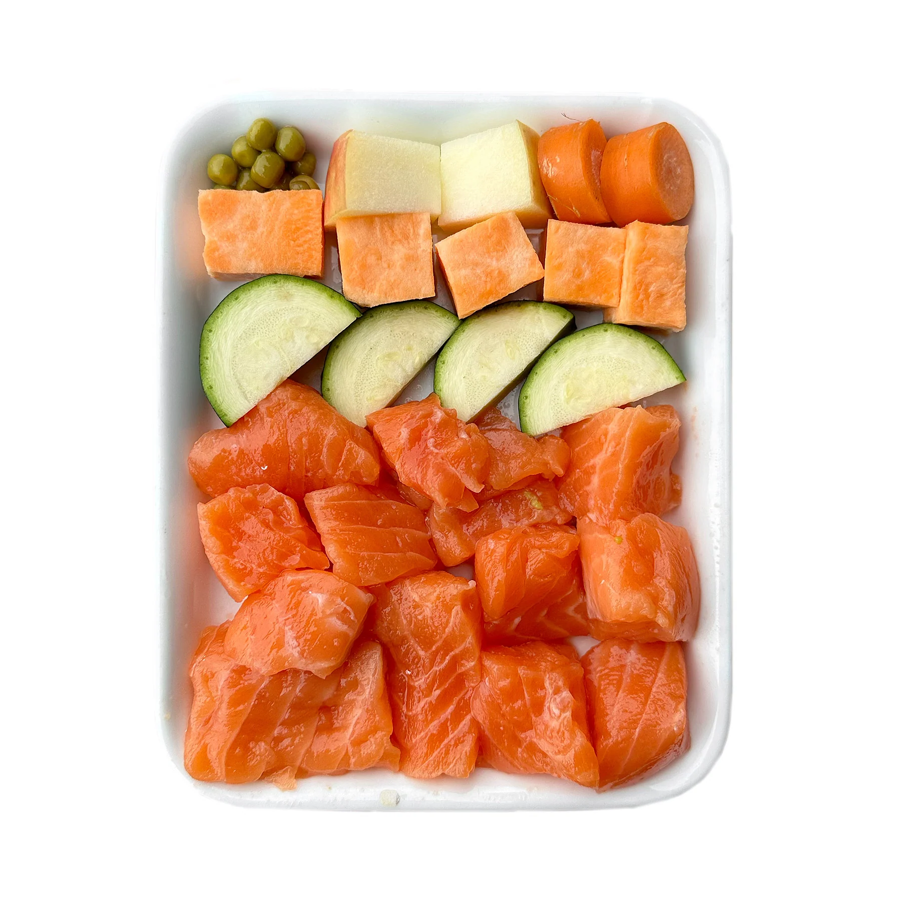 Lachs mit Süßkartoffel, Erbsen und Zucchini (500g) gefroren - Image 5