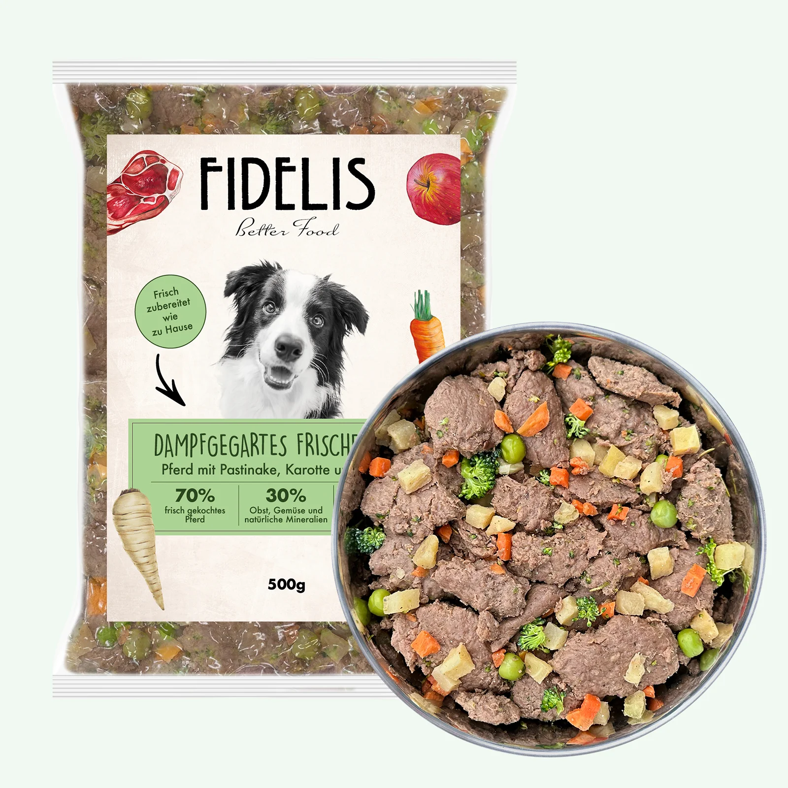 Pferd mit Pastinake, Karotte und Brokkoli (500g) gefroren