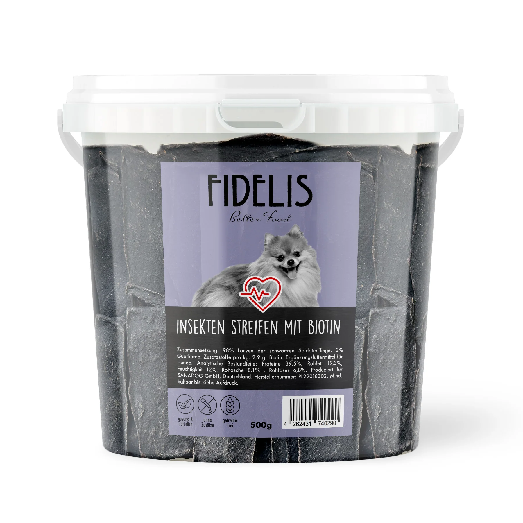 Insekten Streifen mit Biotin (500g-Eimer)
