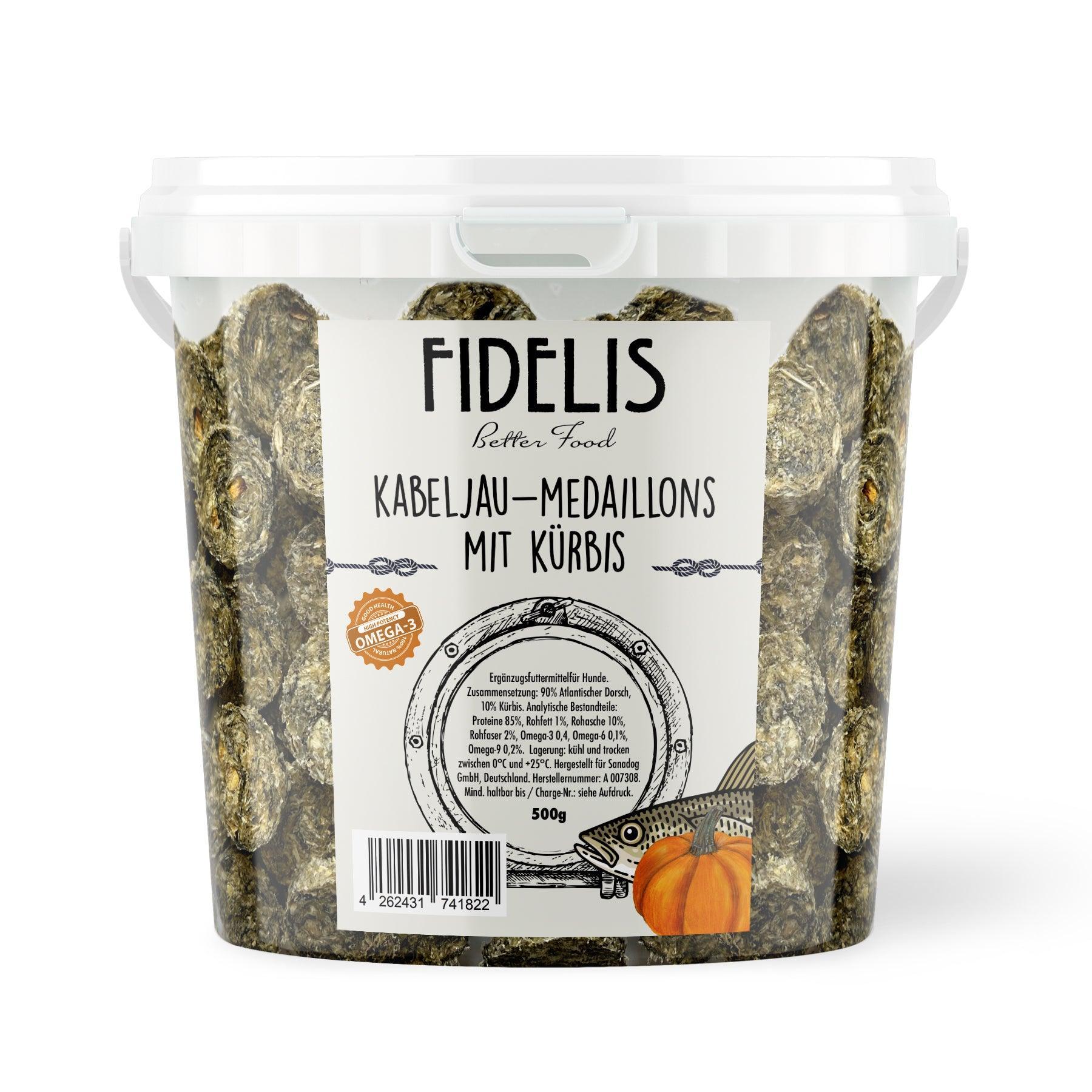 Kabeljau Medaillons mit Kürbis (500g-Eimer)
