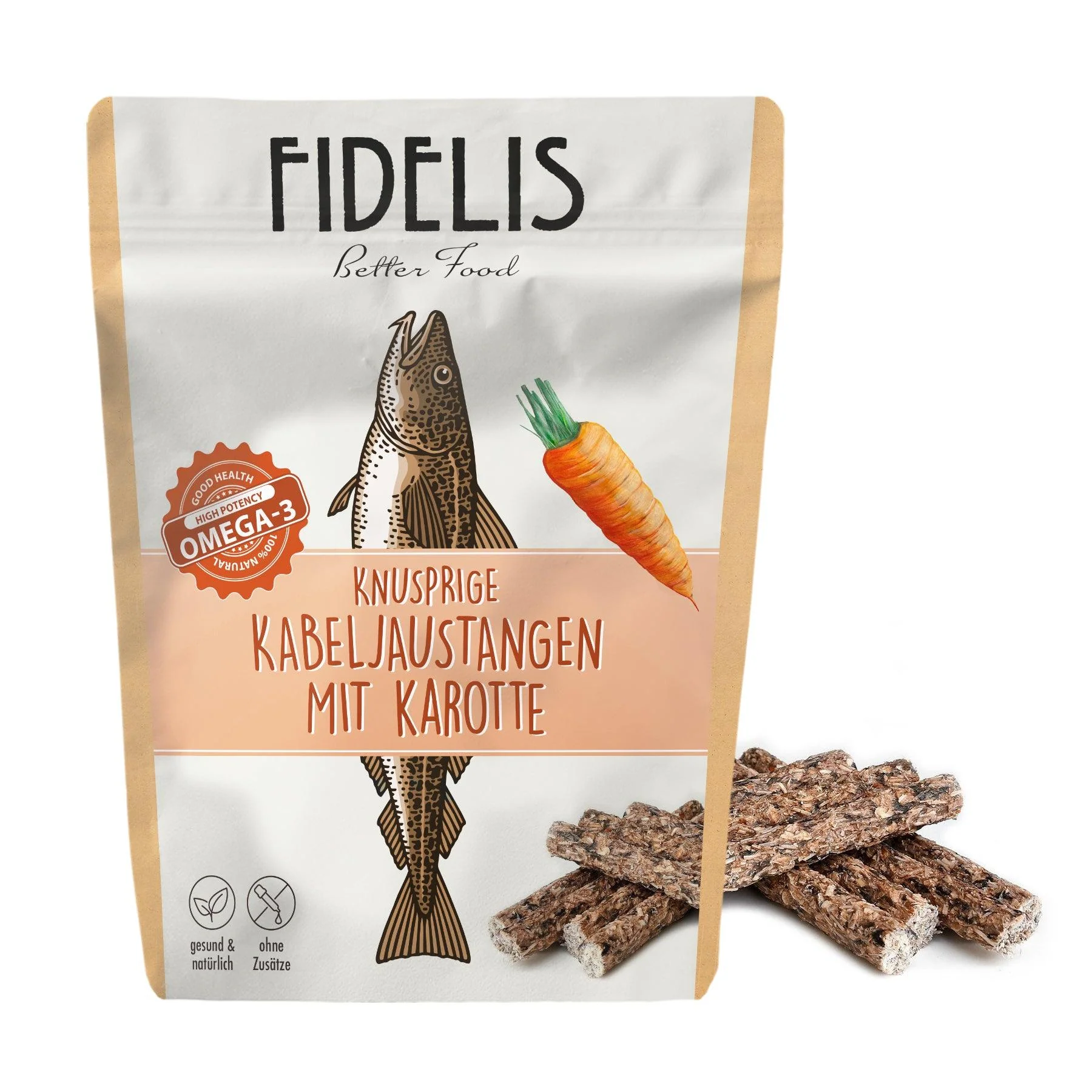 Kabeljaustangen mit Karotte (100g)
