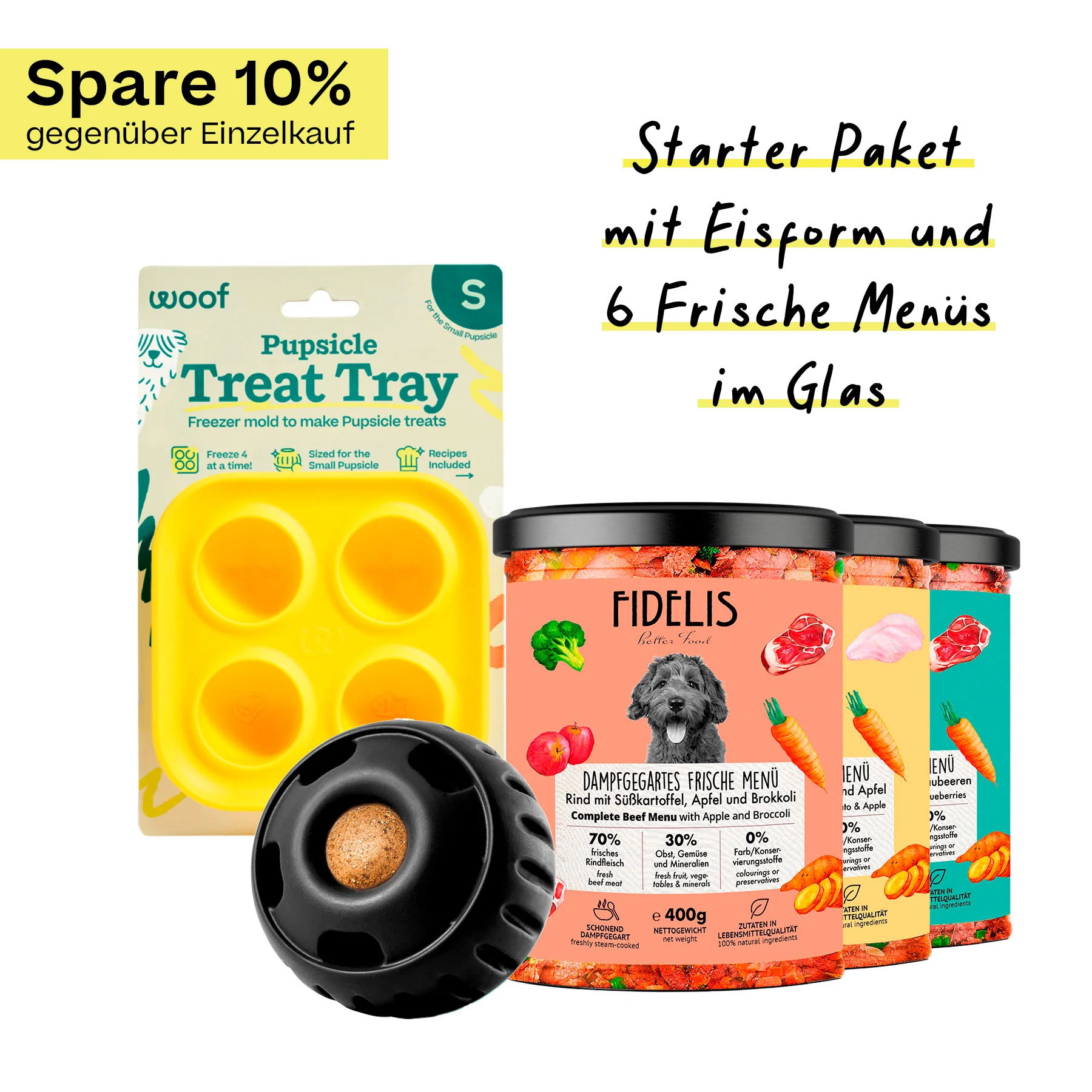 Pupsicle (schwarz, Größe S) Starter Paket